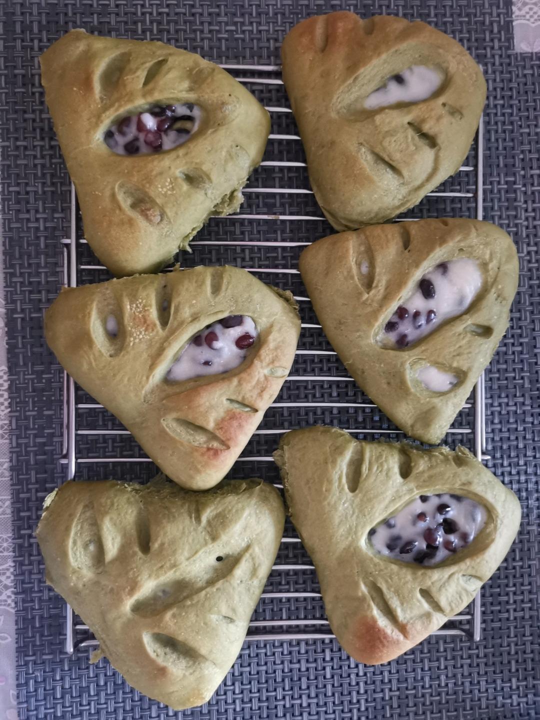 抹茶芋泥麻薯软欧包🍃夏日小清新