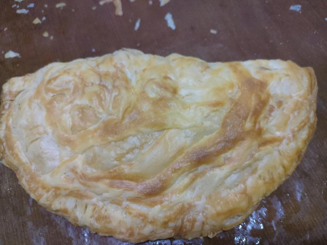 不用和面的快手锅盔，猪肉洋葱锅盔（手抓饼版），酥掉渣超好吃，凉了也不硬
