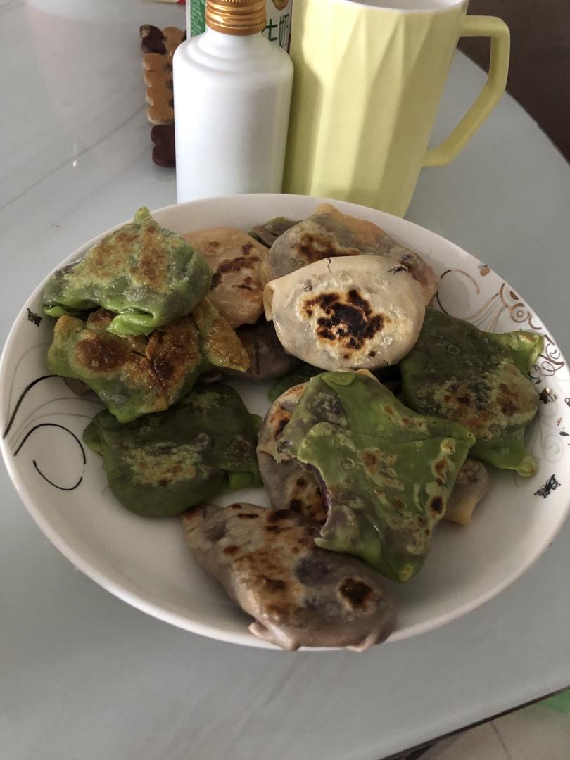 十分钟营养低脂早餐，无糖无油豆奶紫薯饼！！