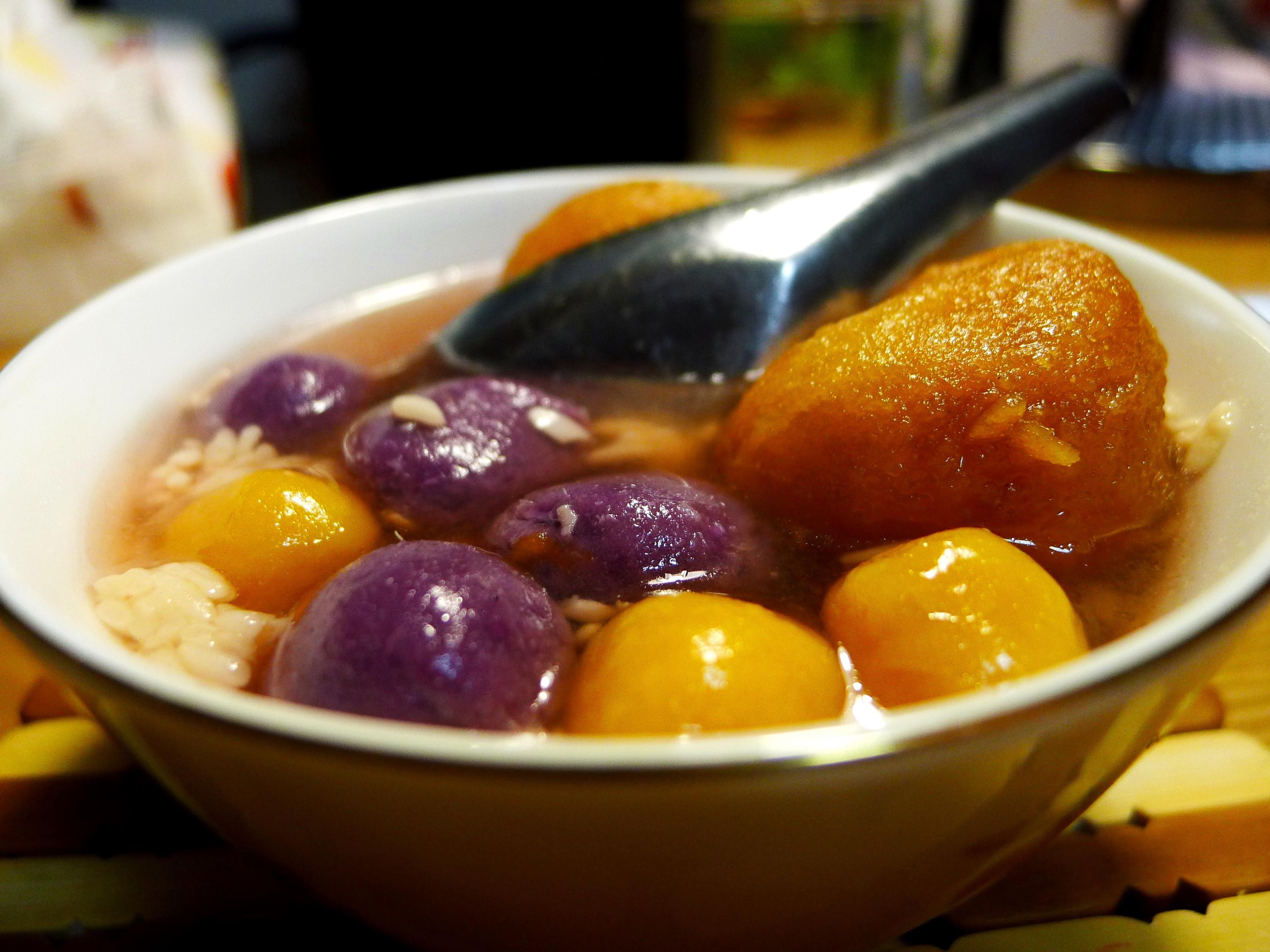 紫薯南瓜汤圆`的做法