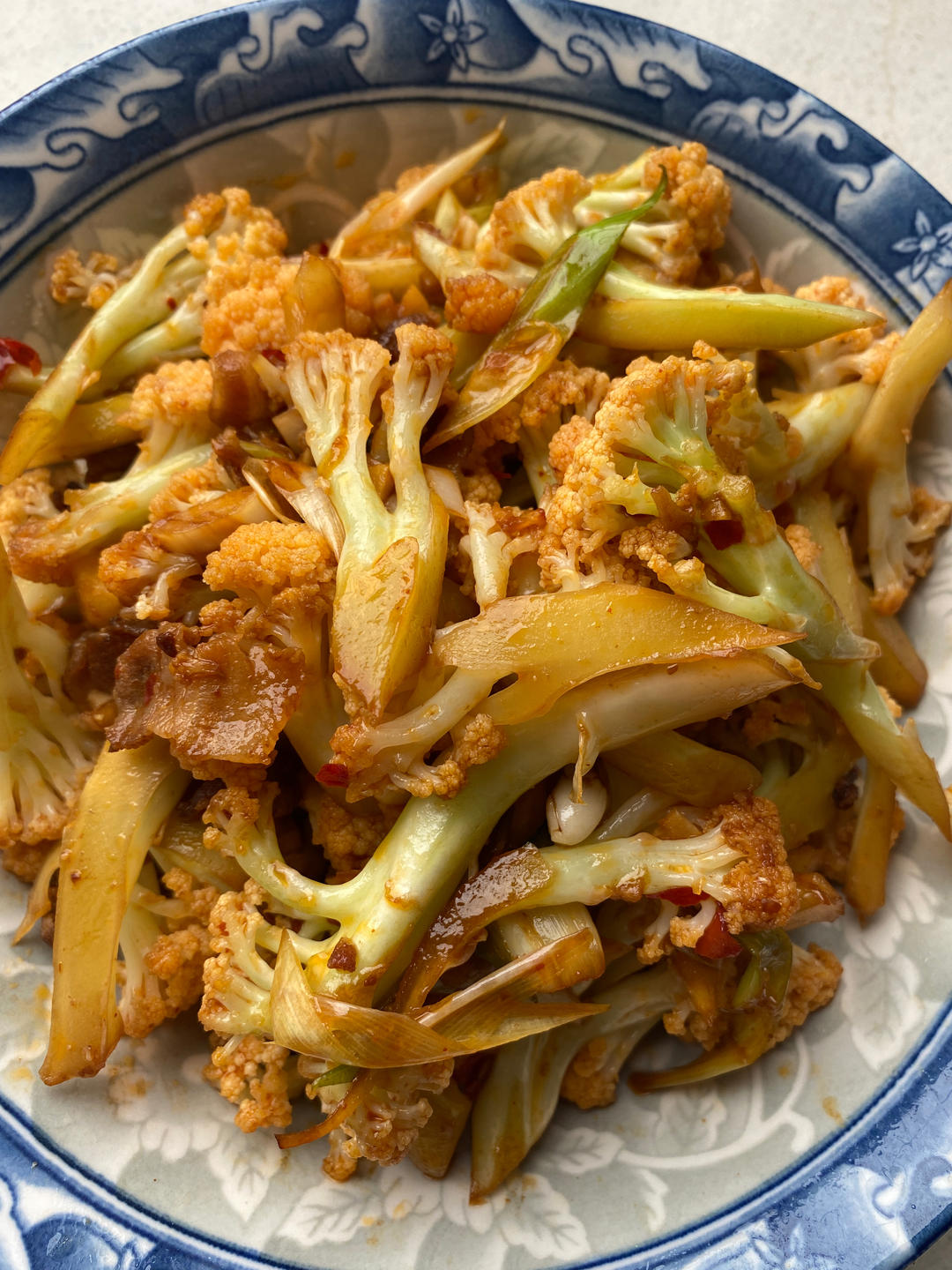 家常素炒菜花，清脆！