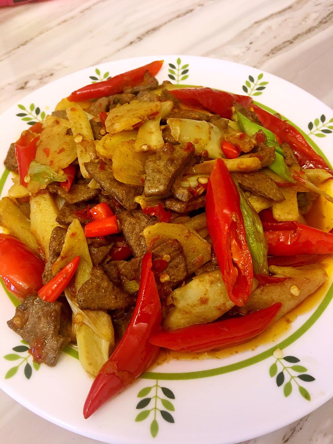 爆炒子姜猪肝的做法