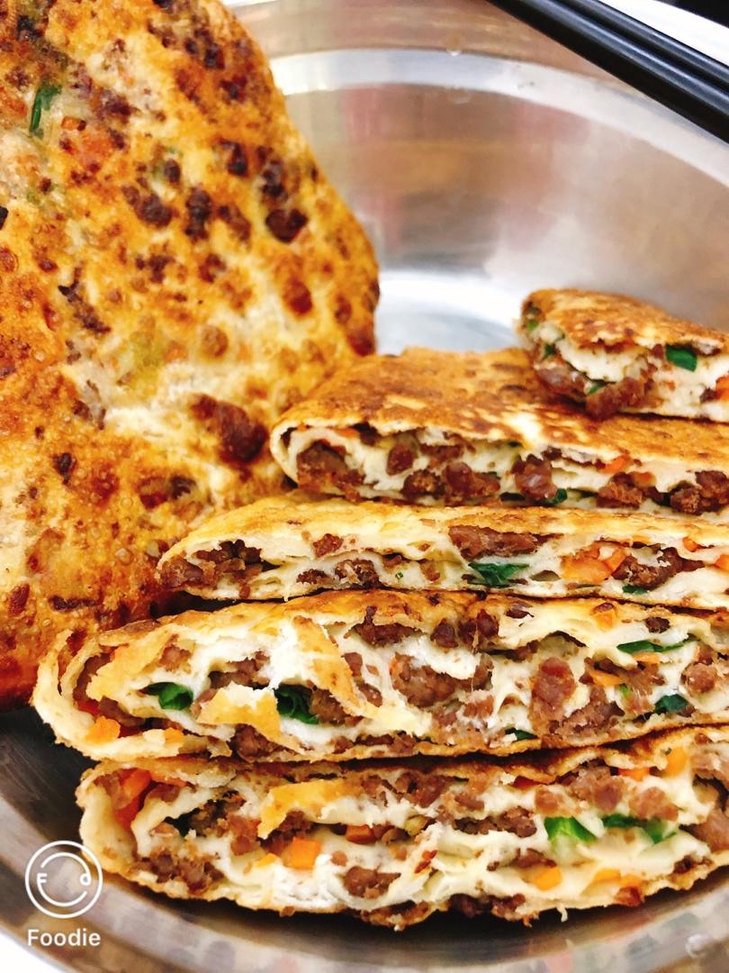 【牛肉千层饼】啊！肉饼！千层！酥香！过瘾！