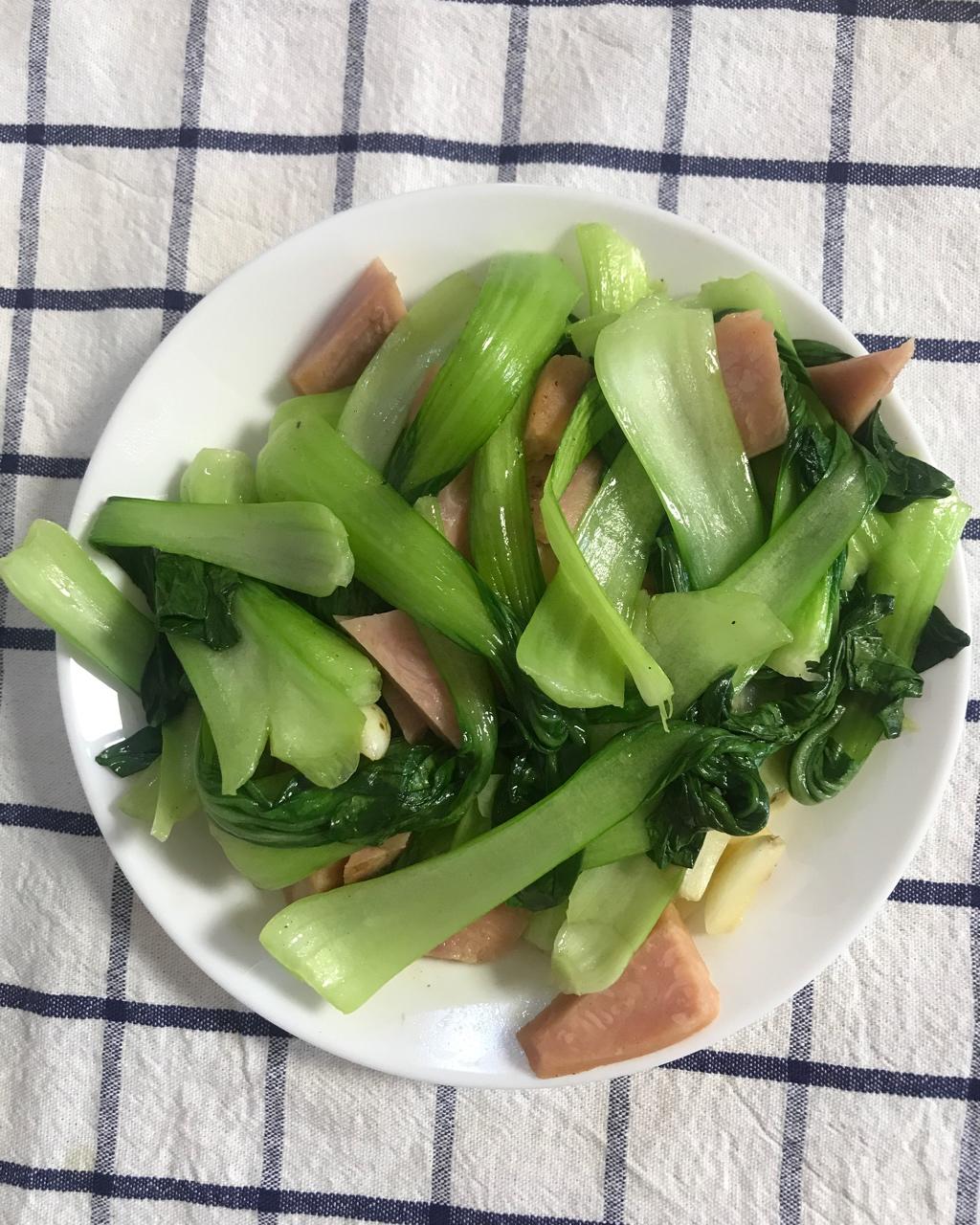 青菜炒火腿