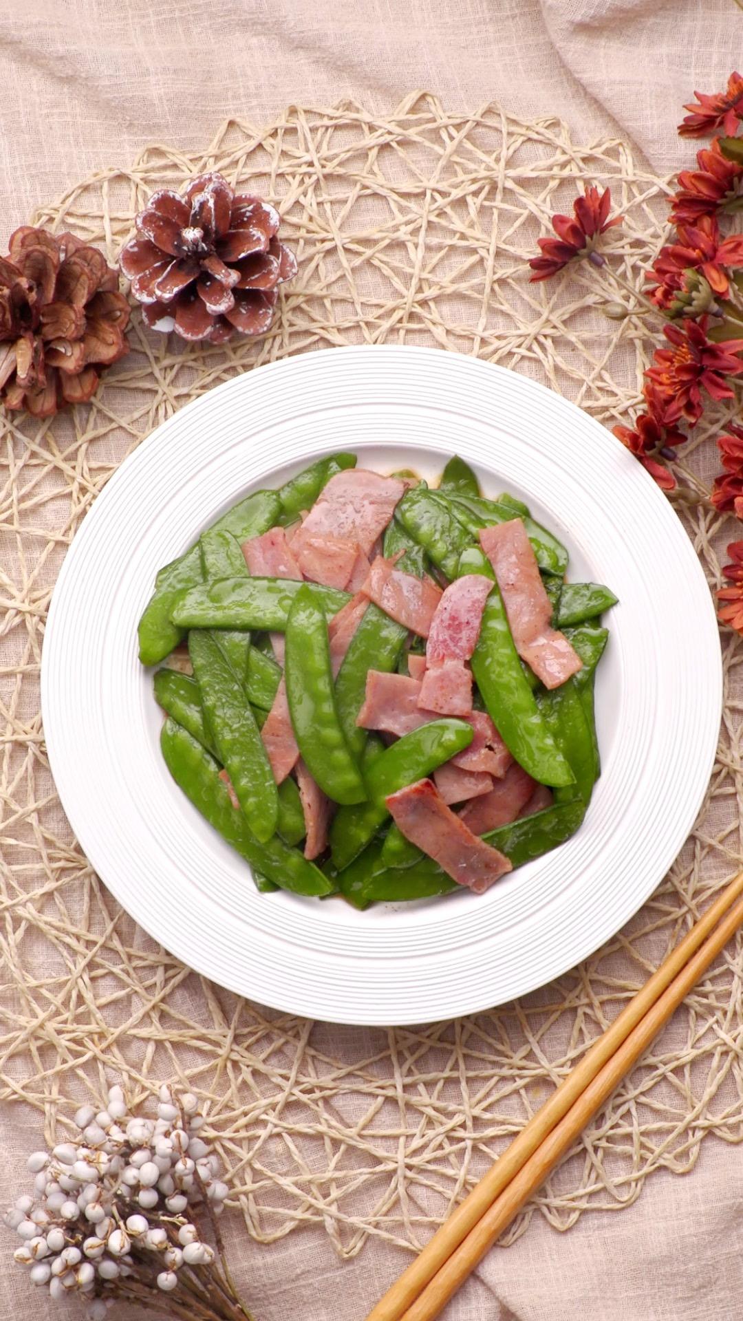 荷兰豆炒火腿的做法