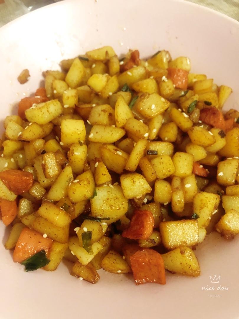 香辣孜然土豆火腿