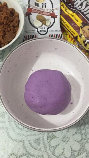 肉松咸蛋黄紫薯团的做法 步骤3