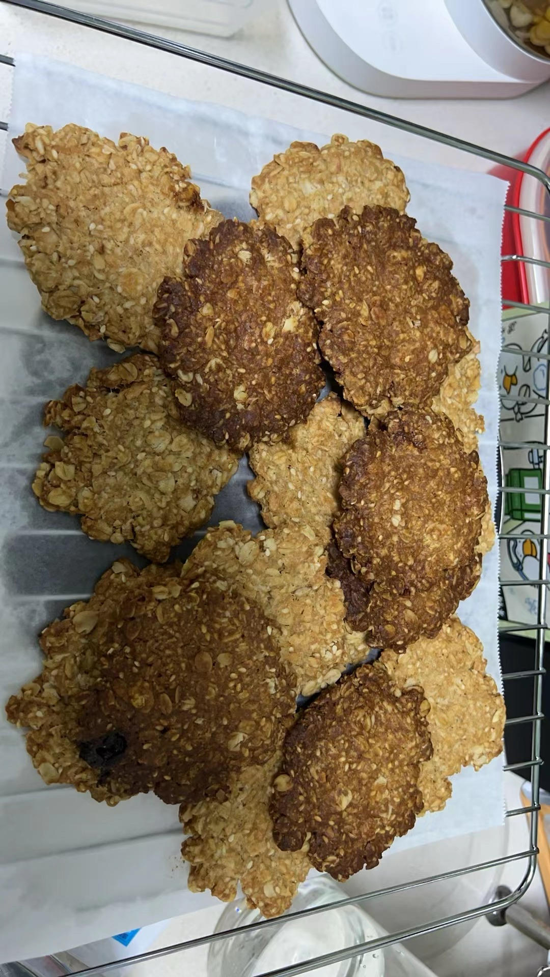 素食:有机燕麦芝麻大饼干