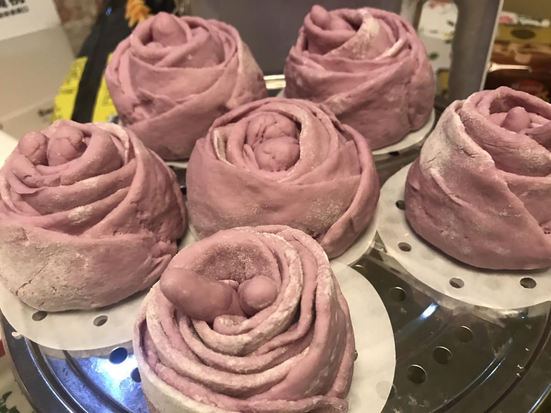 紫薯玫瑰花馒头