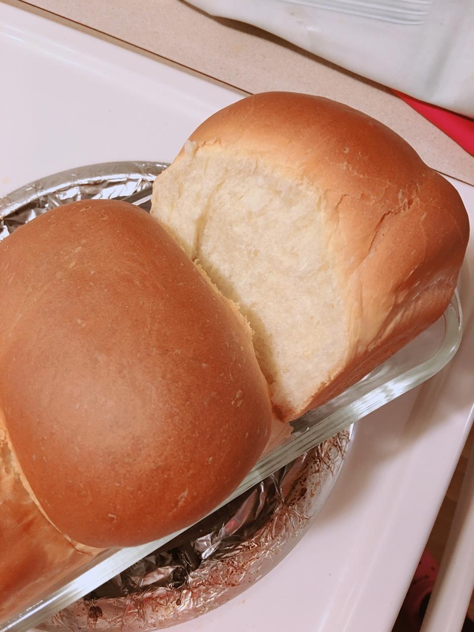 Hamilton Beach面包机揉面+烤箱=可以拉丝的吐司~