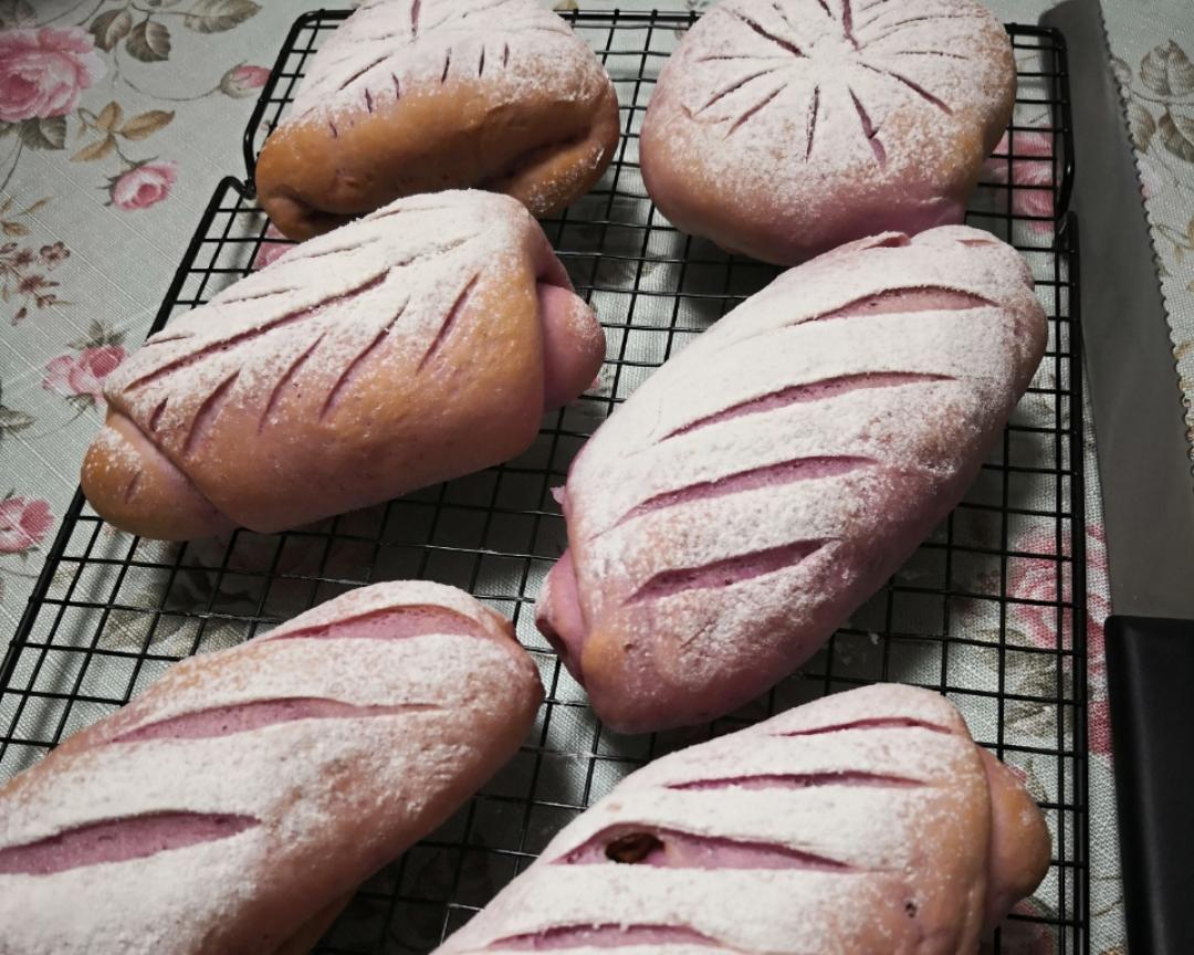 无糖无油健康版紫薯软欧包