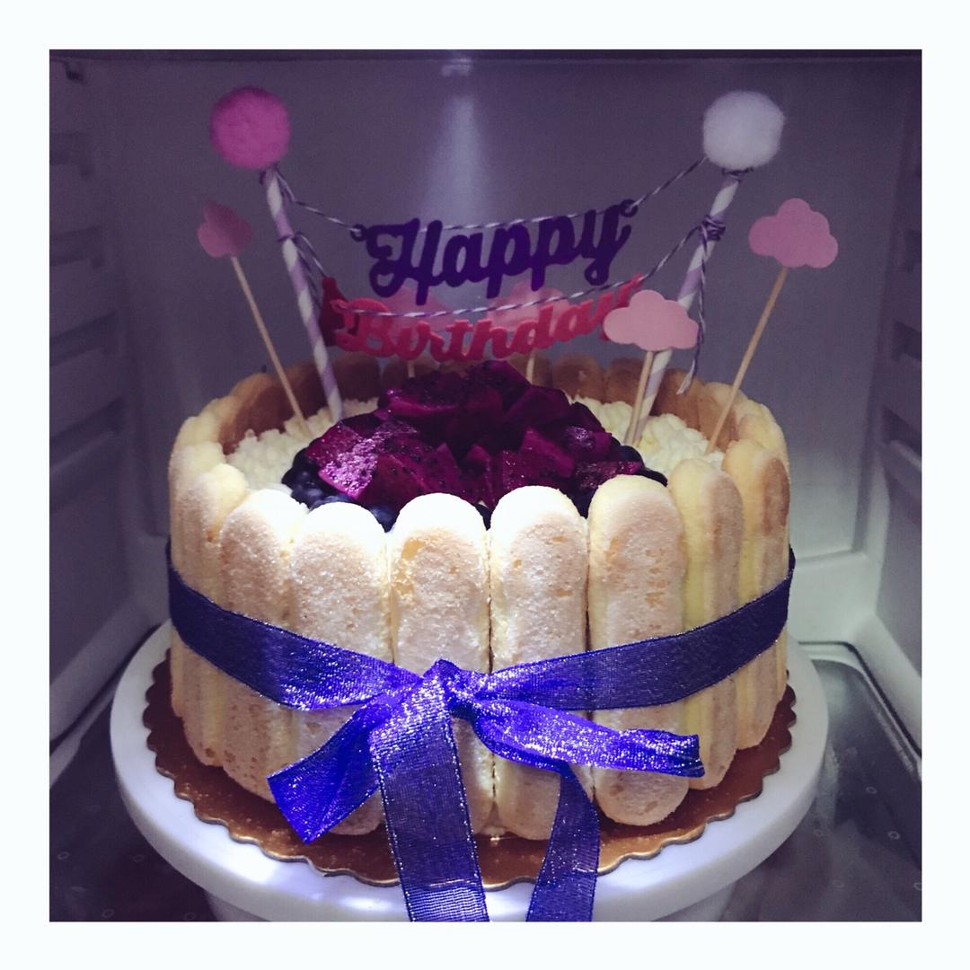 手指饼干➕水果戚风蛋糕（八寸）