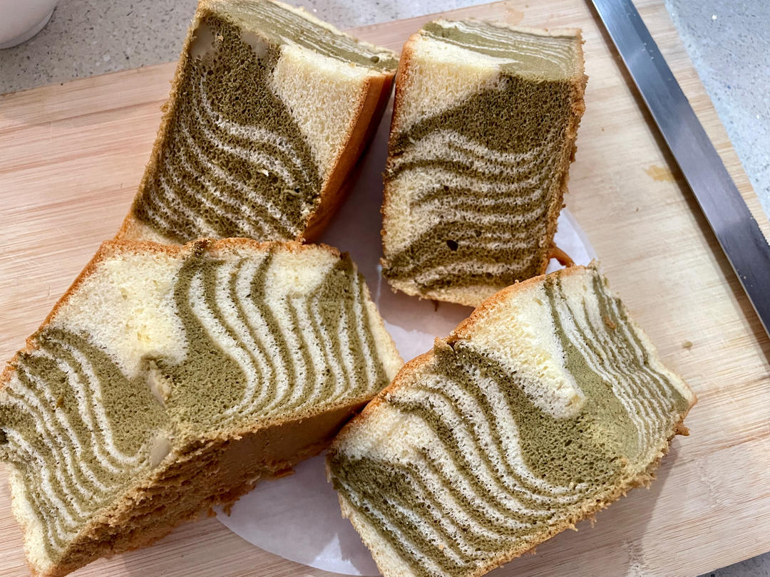 抹茶斑马纹戚风蛋糕