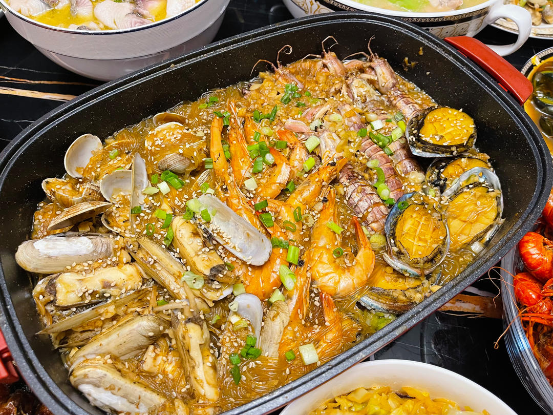 蒜香吮指海鲜大咖——松下NU-JK200W大蒸烤箱食谱