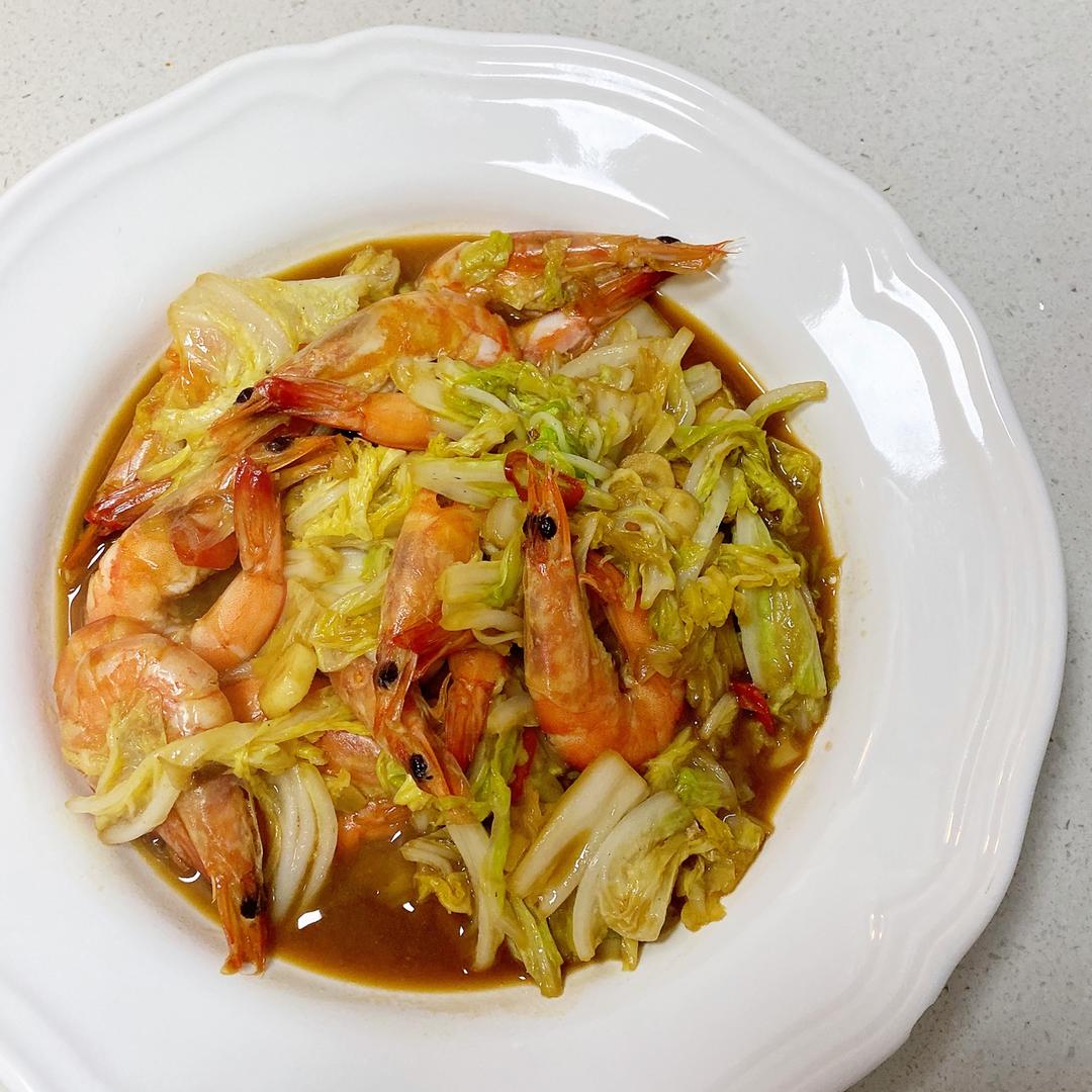 白菜炒虾