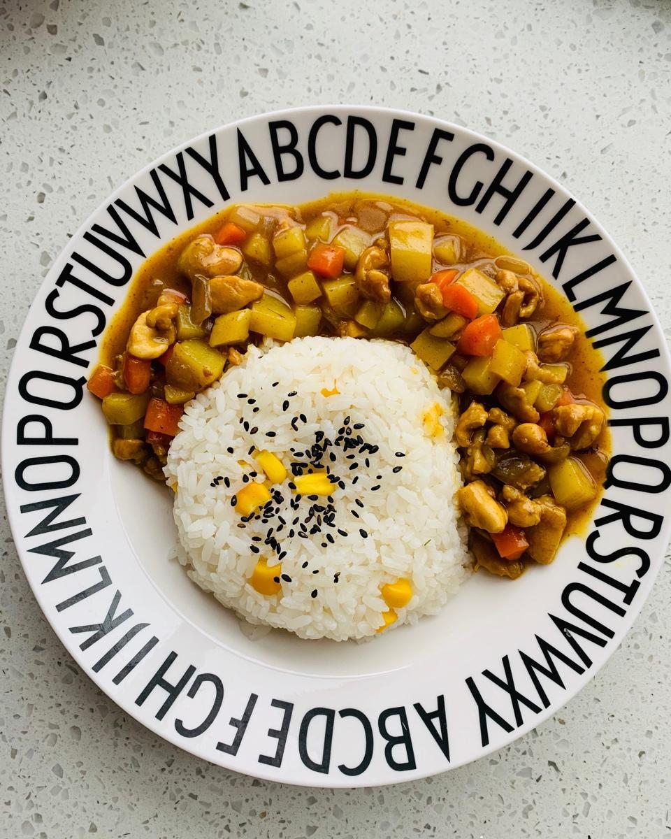 咖喱鸡肉饭（附米饭整形小方法）