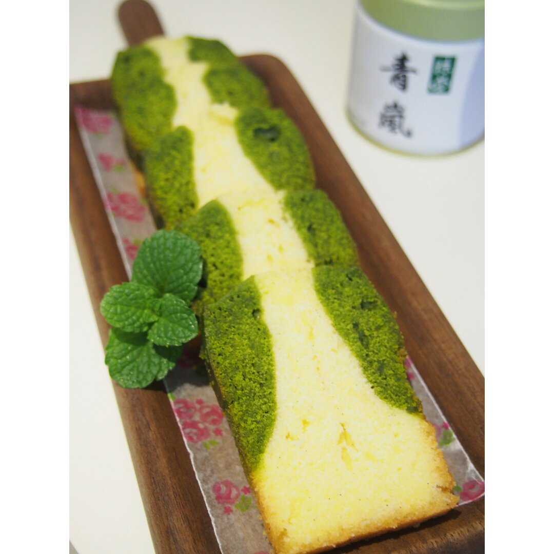 香草&抹茶双拼磅蛋糕（白菜磅）