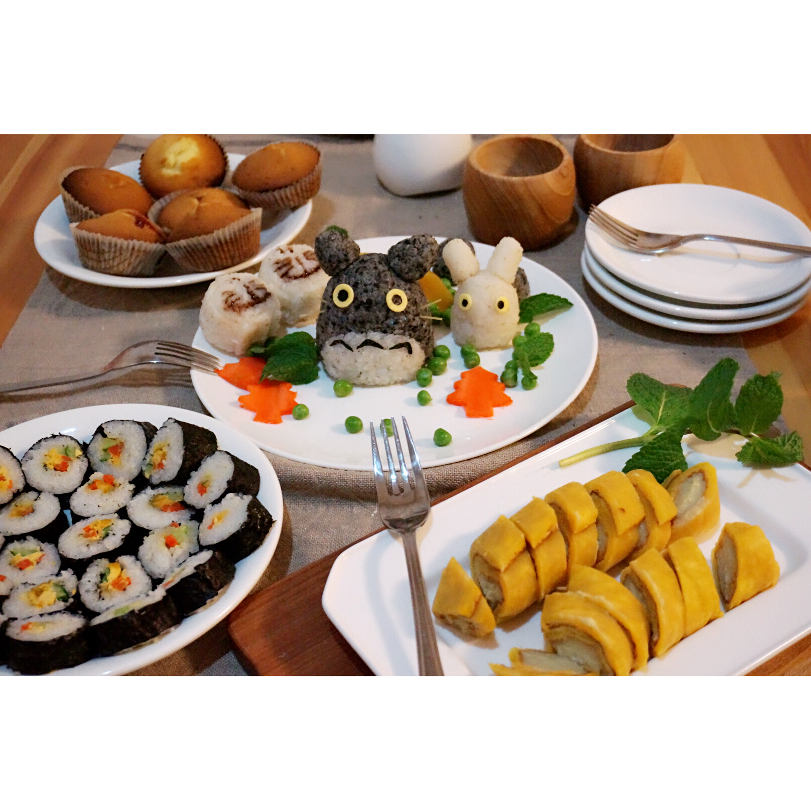 龙猫和煤球精灵饭团