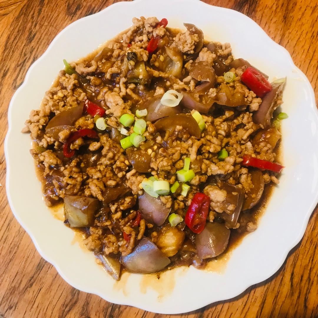 红烧肉沫茄子