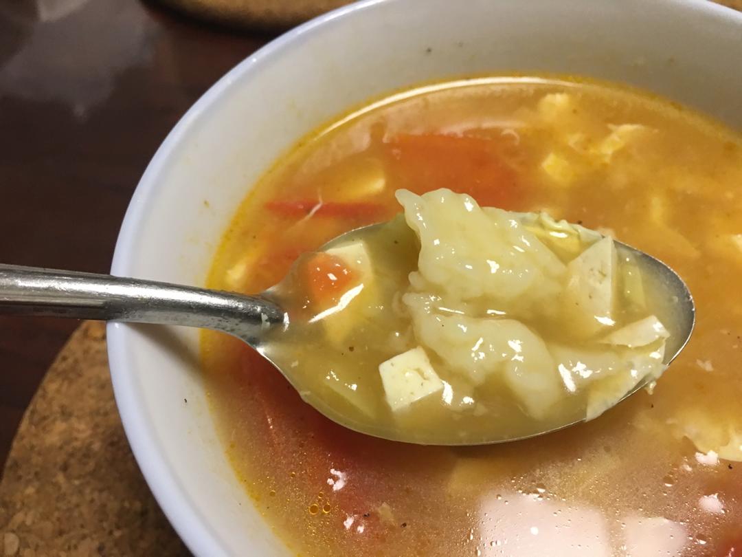 西红柿鸡蛋疙瘩汤