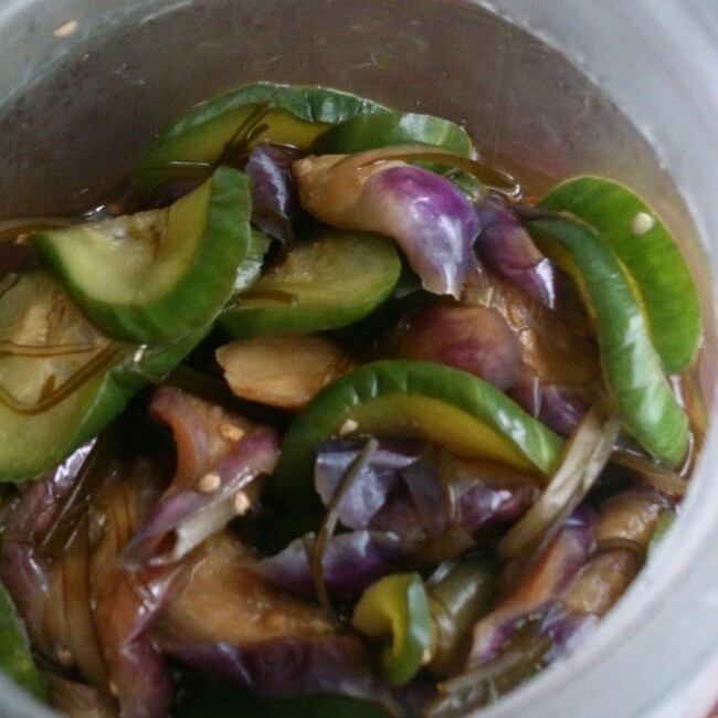 きゅうりとナスの昆布酢漬け（昆布醋漬黄瓜茄子）