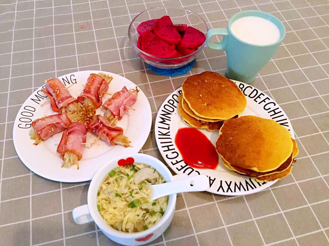 鸡蛋玉米饼（附松饼煎圆的方法）