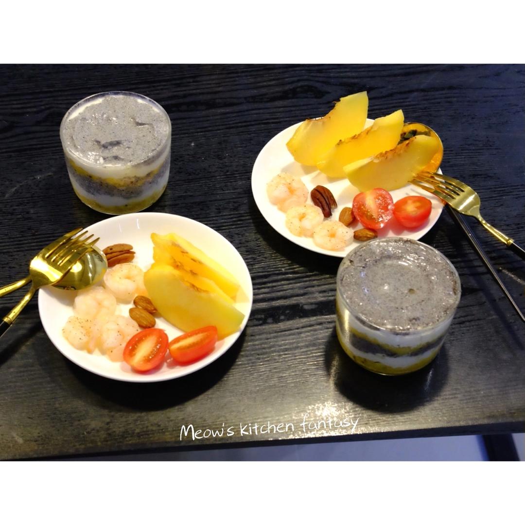 轻食 | 猕猴桃黑芝麻酸奶隔夜燕麦杯