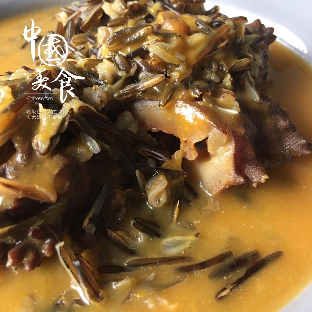 金汤辽参烩野米