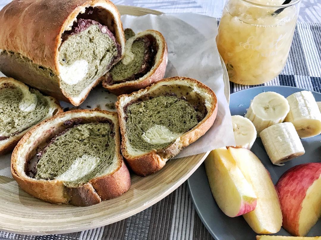 最正宗的日式抹茶红豆吐司