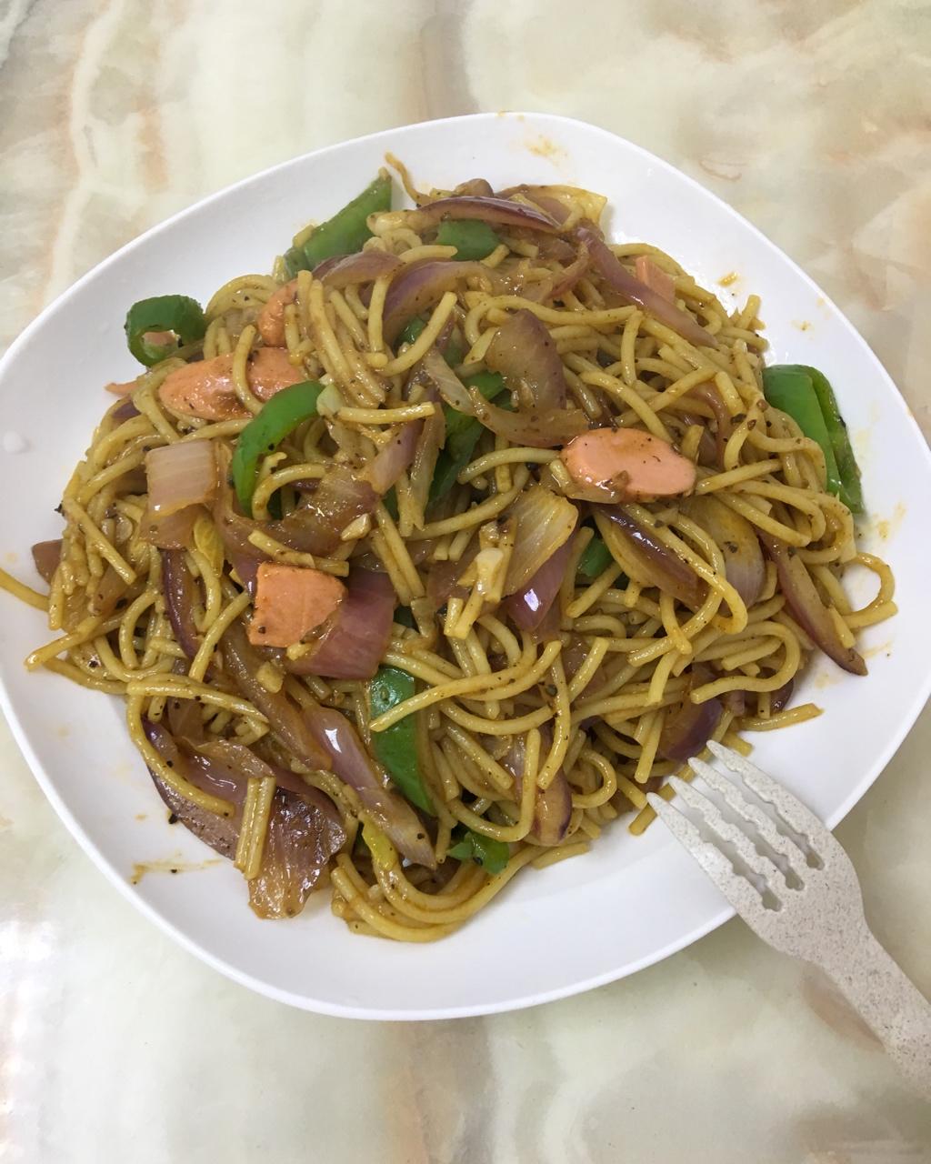 黑椒鸡丝意面