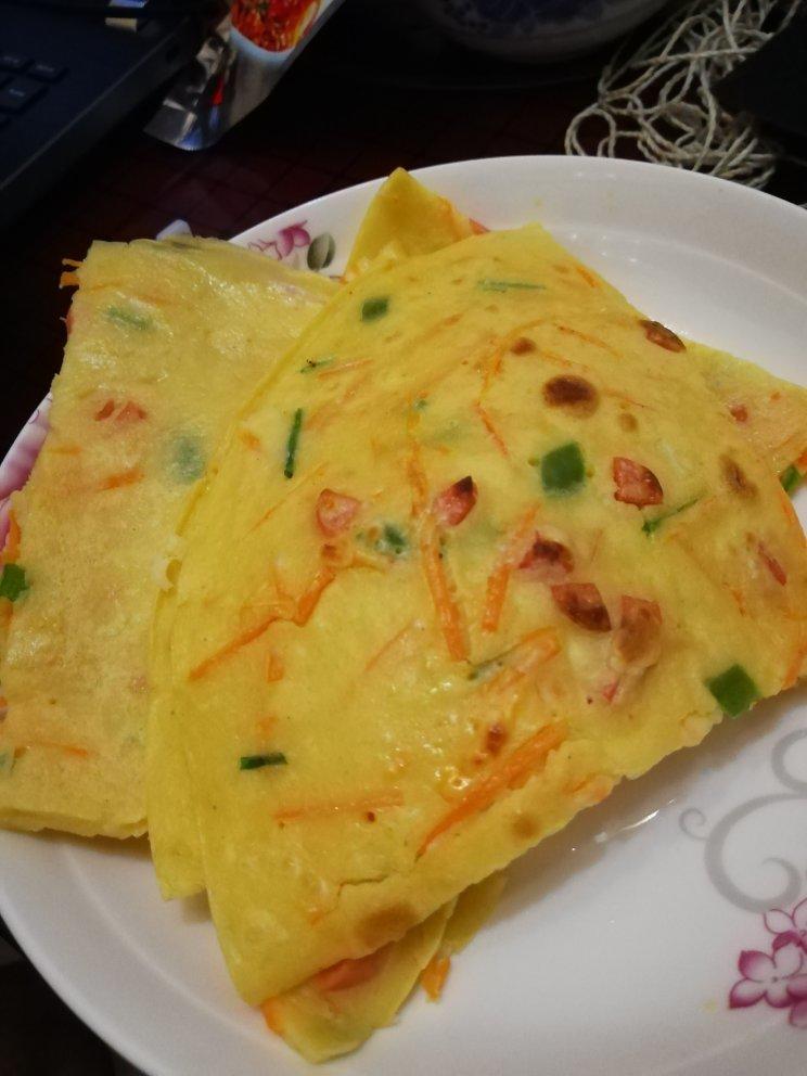 电饼铛胡萝卜丝葱花鸡蛋饼