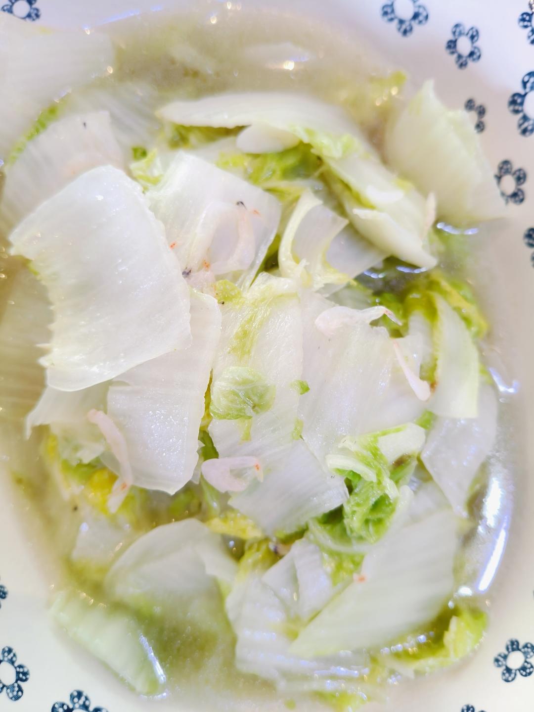 虾皮炒白菜，鲜的很啊