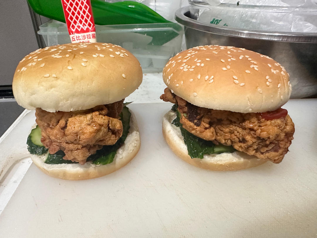 堪比麦当劳的香辣鸡腿汉堡包🍔