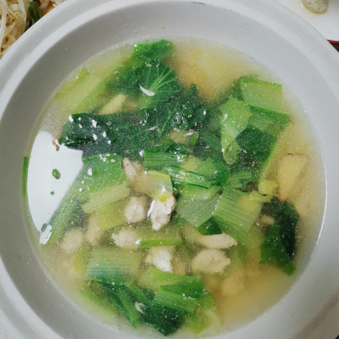小白菜丸子汤
