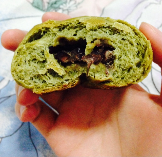 抹茶豆沙小面包（无油脂）