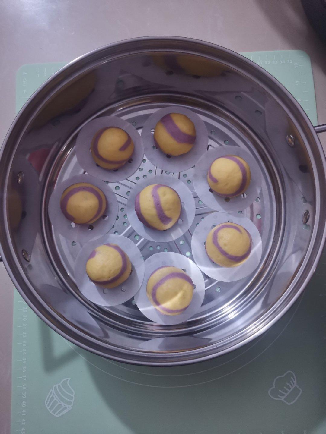 紫薯、南瓜螺旋馒头