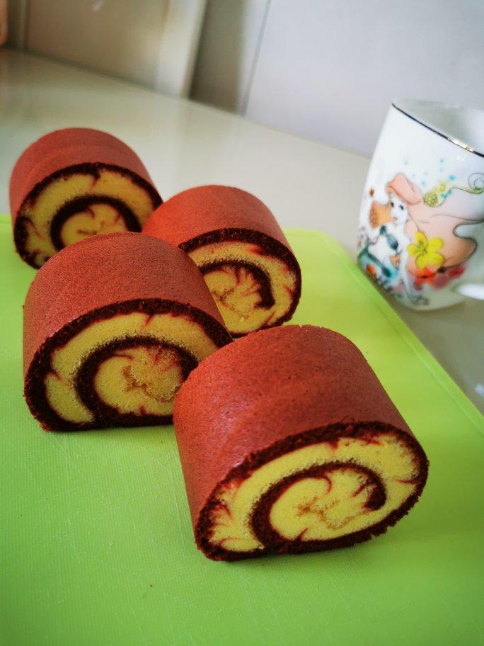 蛋糕卷，红丝绒蛋糕卷，旋风蛋糕卷