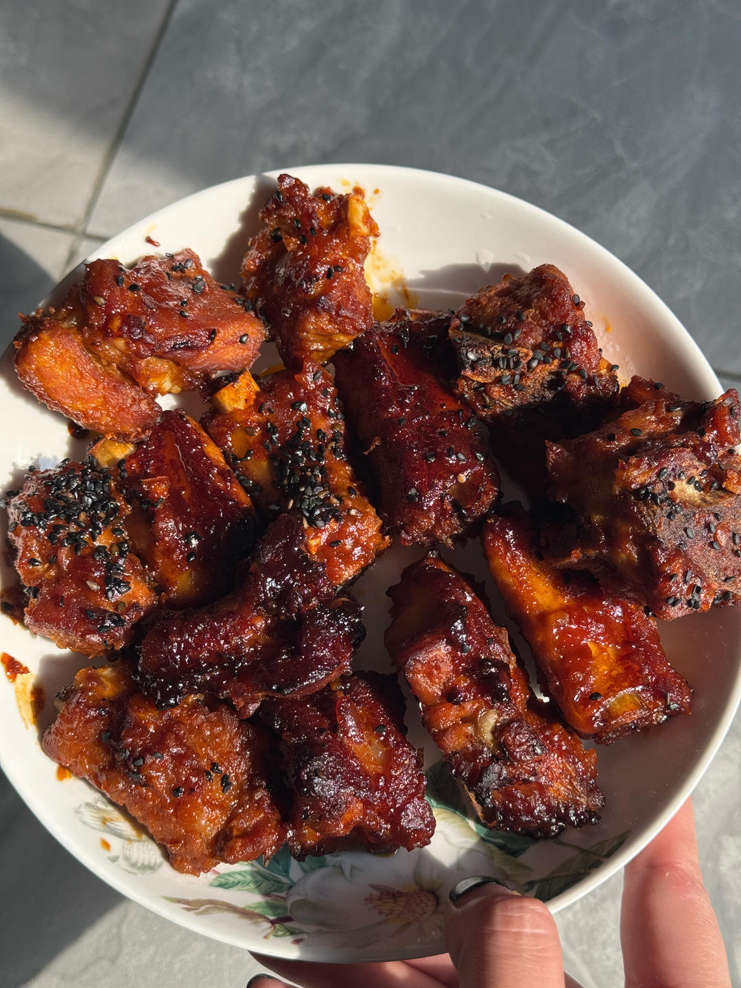 韩式辣酱蒜香烤排骨(肉）