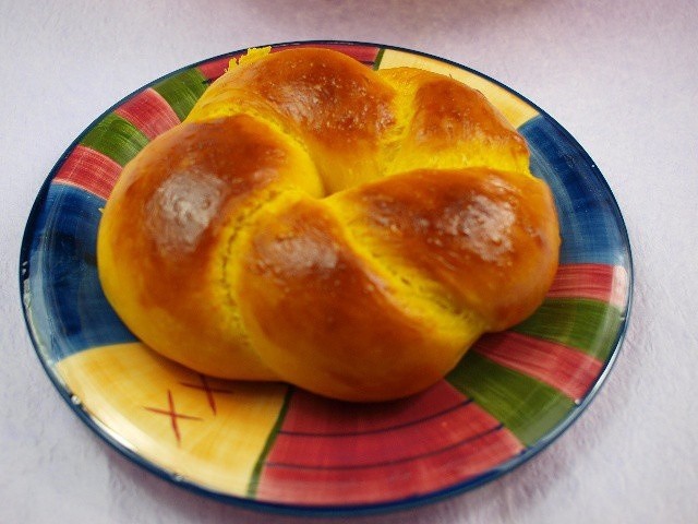 南瓜花环面包