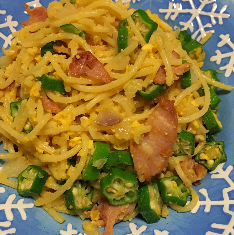 咸蛋黄培根意面