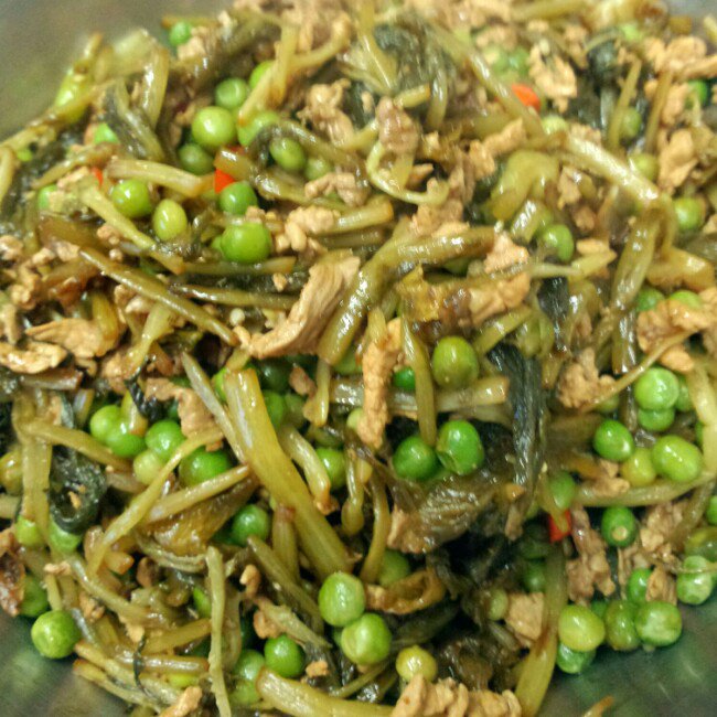雪菜炒毛豆