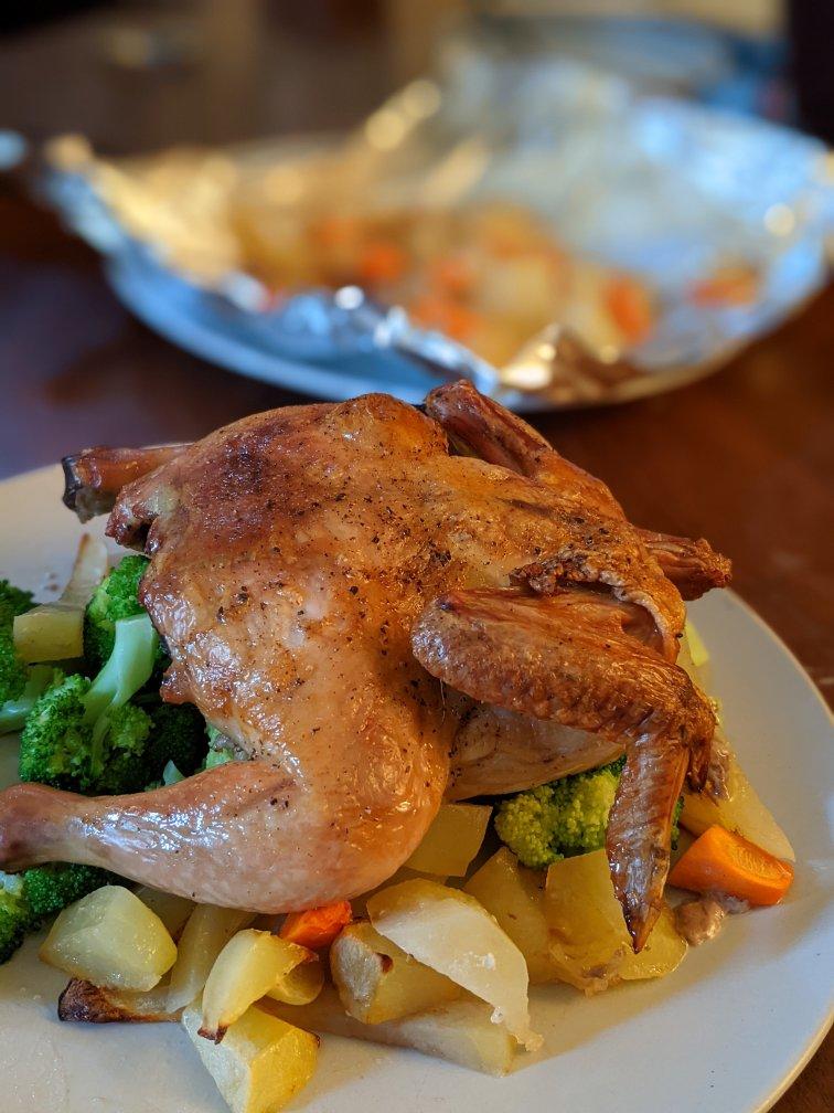 不需风干机电吹风的简单脆皮烤鸡