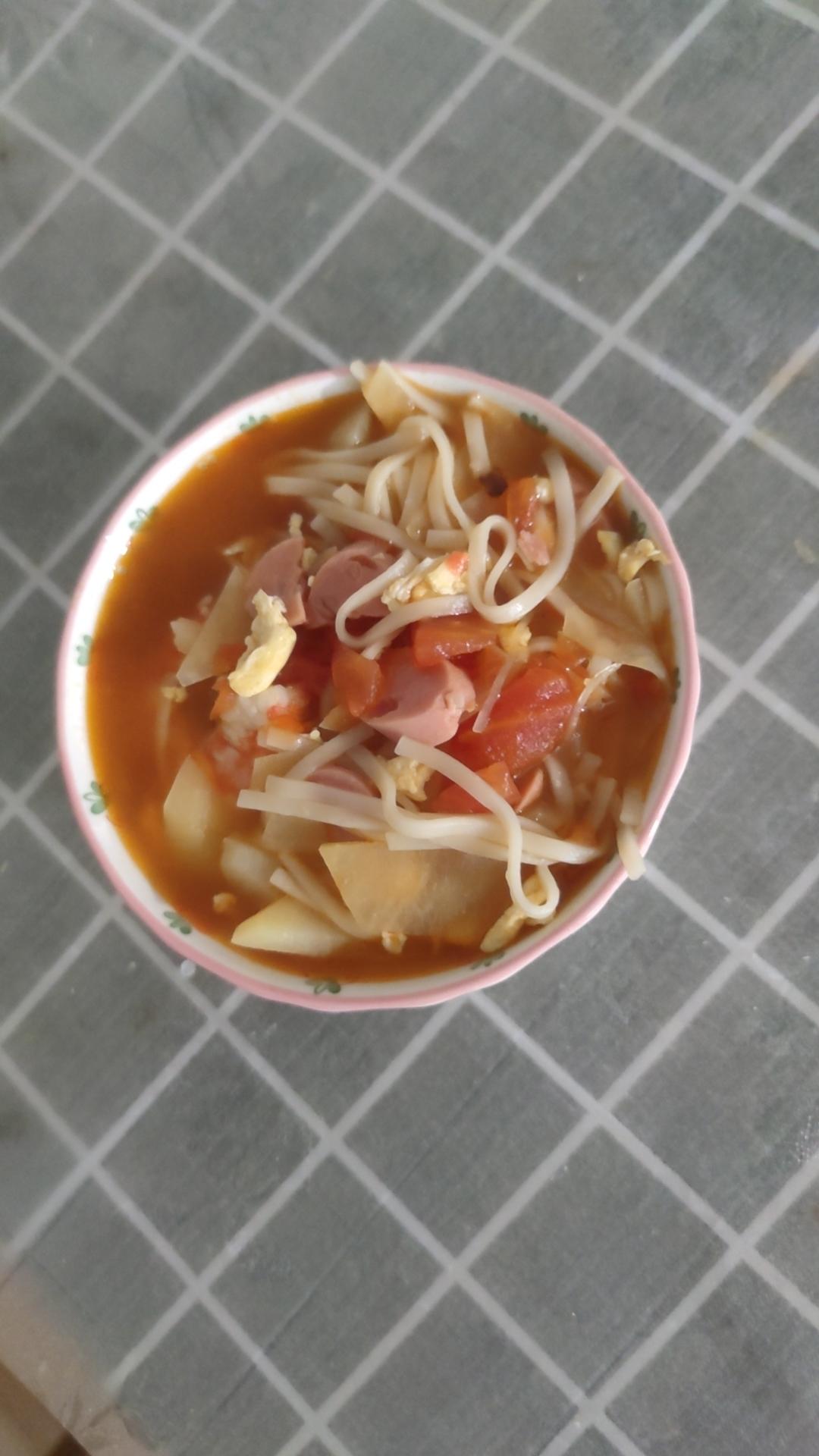 恨不得抱着锅舔的番茄鸡蛋面