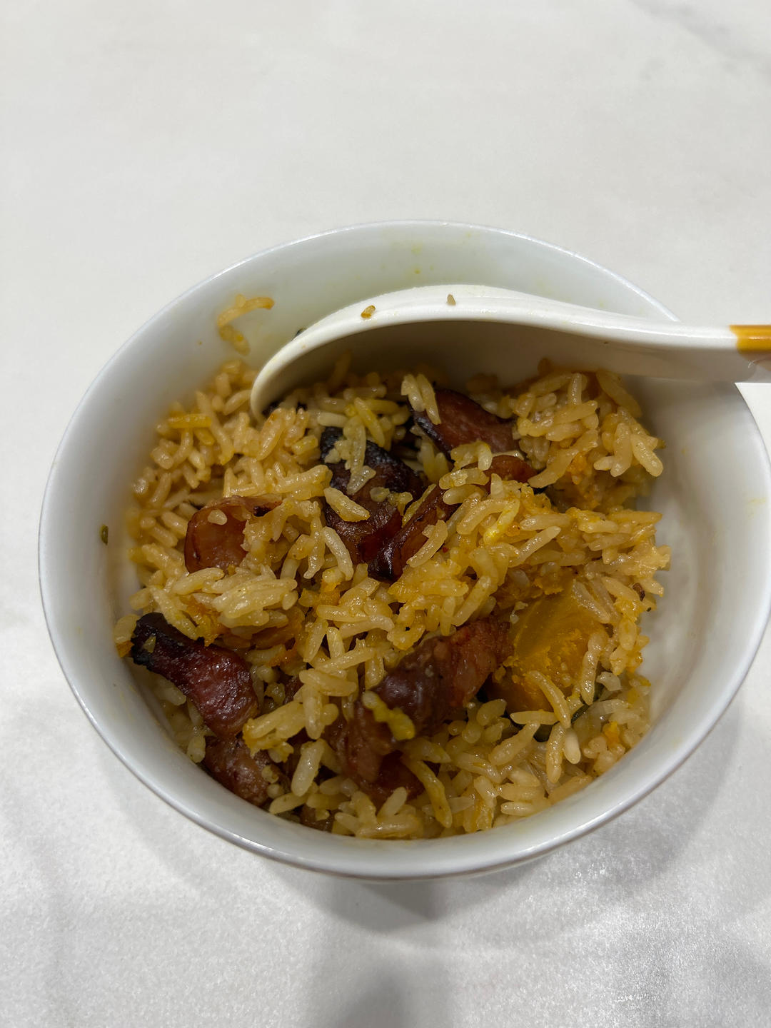 清淡贝贝南瓜腊肠焖饭