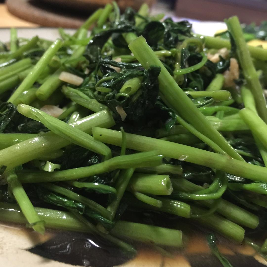 虾酱炒通心菜（虾酱吃法之四）