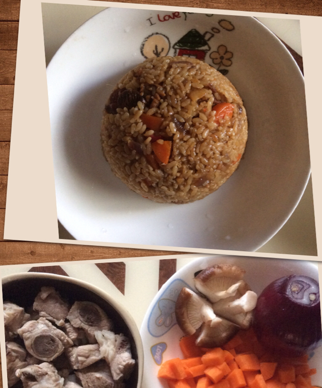 喷香排骨焖饭（爆好吃）
