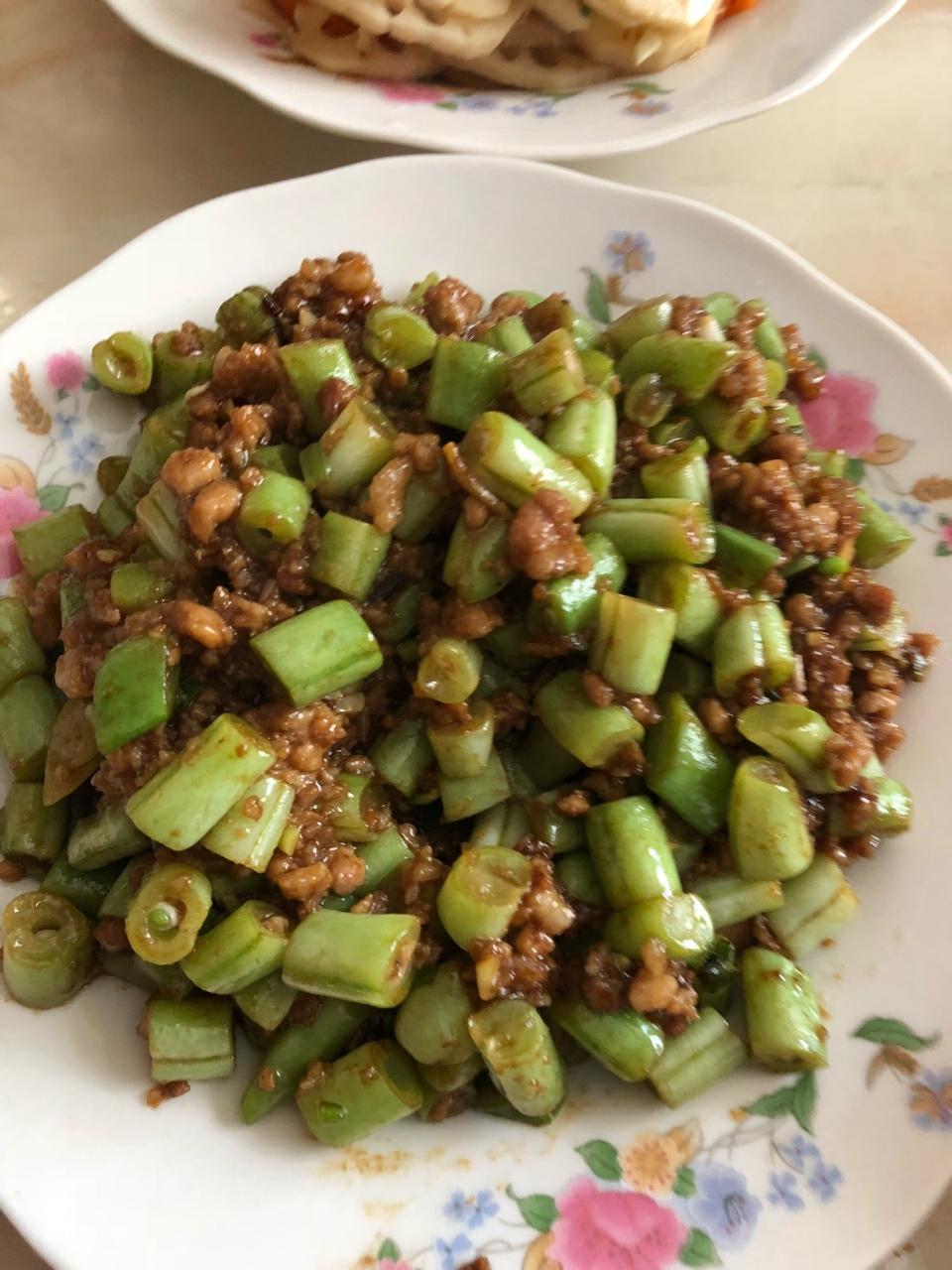 肉沫豆角下饭菜