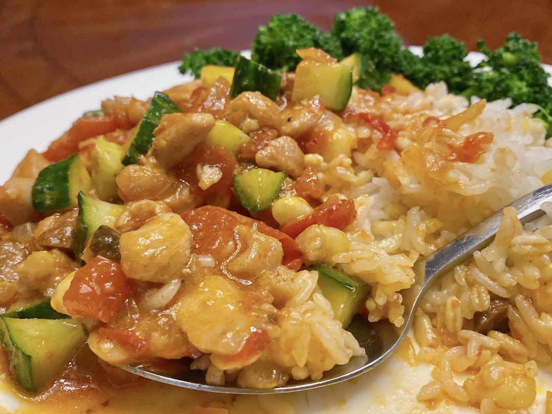 巨好吃的番茄酱汁鸡丁or牛肉盖浇饭