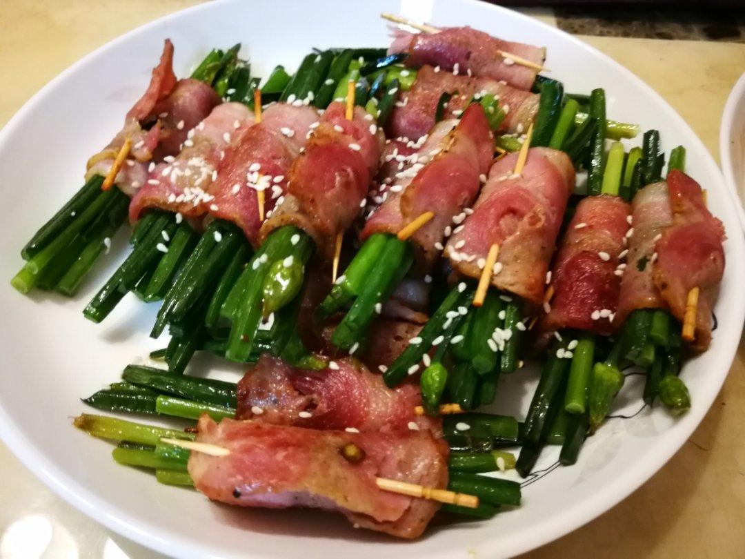 香煎培根金针菇卷