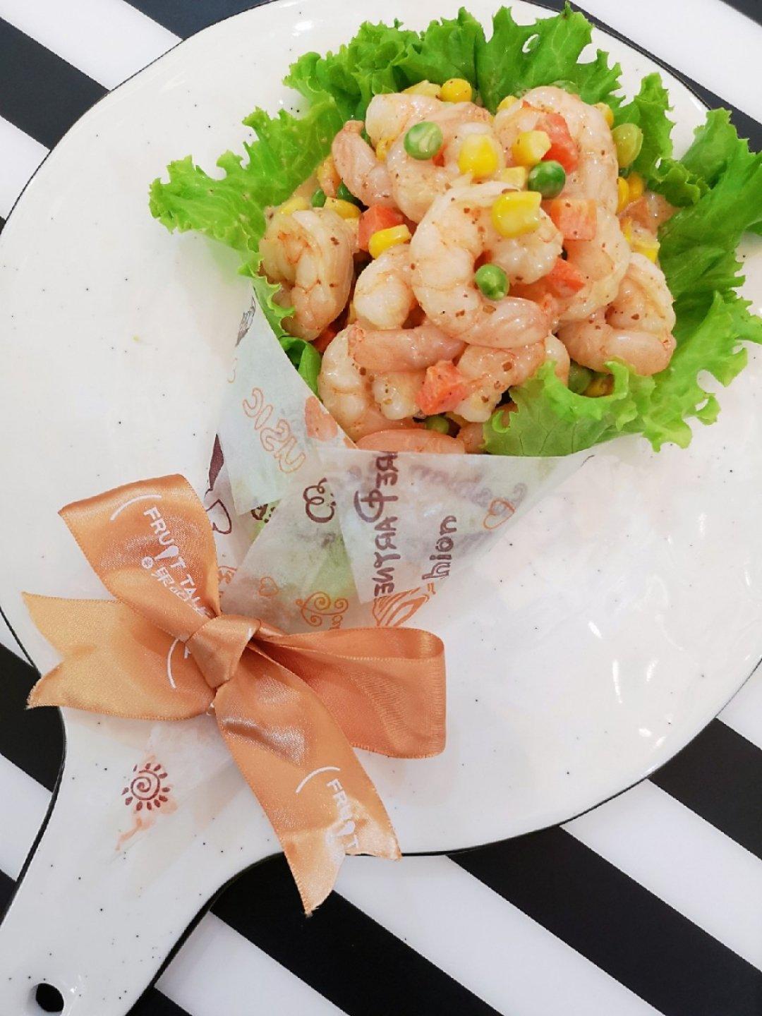 花束虾仁沙拉